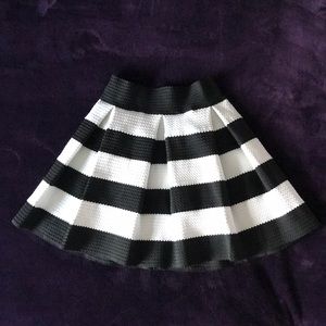 Black and white pleated skirt